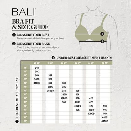 Bali - Brasier inalámbrico de Doble Soporte para Mujer, Comfortsoft de Cobertura Completa, Df3820