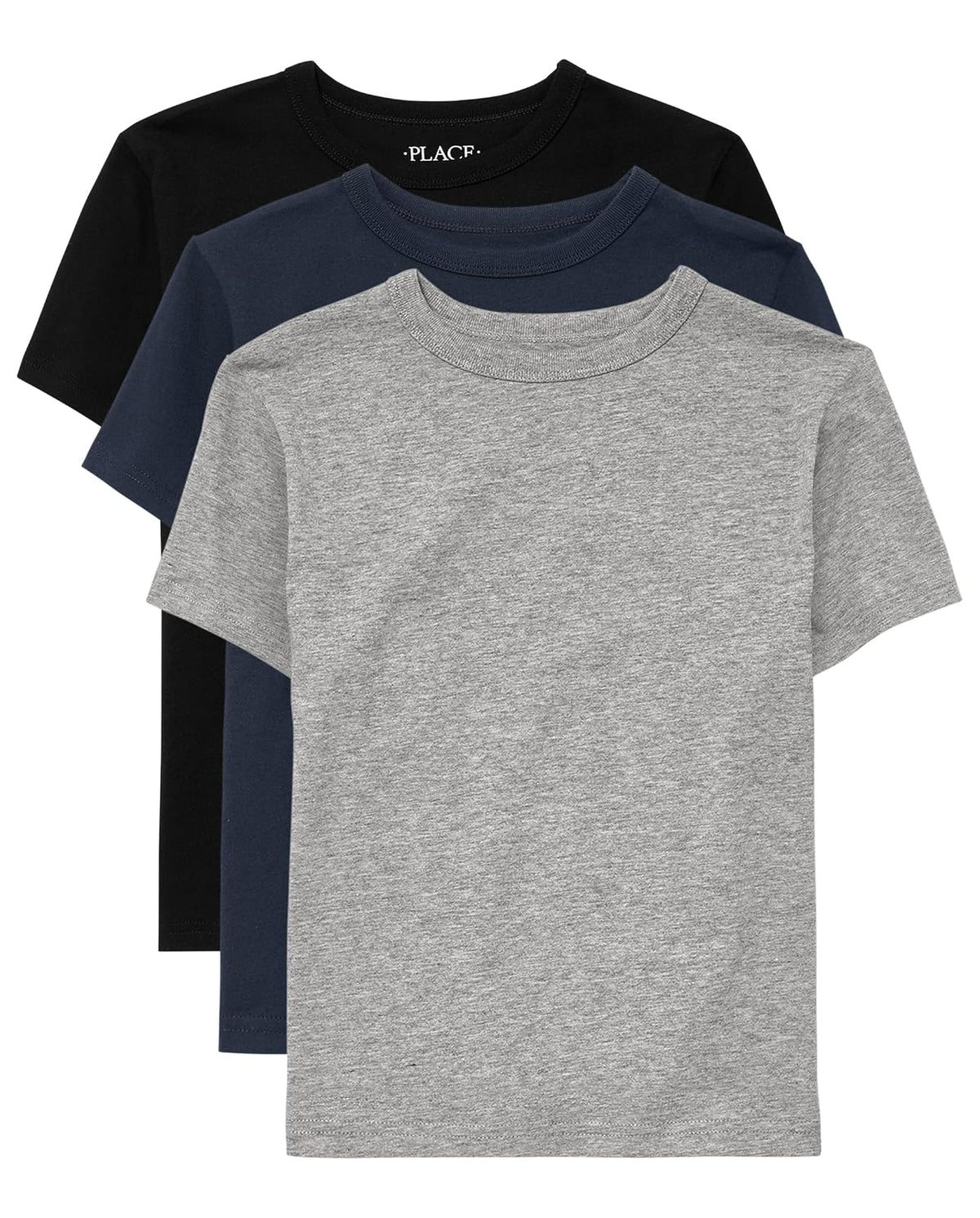 The Children's Place Camiseta básica para niños, Paquete de 3 Camiseta para Niños - Negro - Tidal - H Gray Paquete de 3 - G