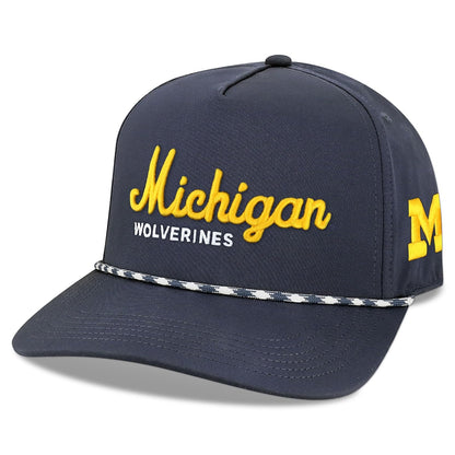 Legacy NCAA Officially Licensed Rope Hat, Lightweight Cap for Men & Women, Caddy, One Size Fits Most, Snapback Closure - Michigan Wolverines