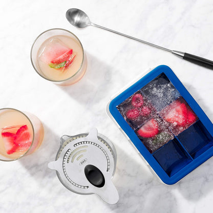 OXO Good Grips – apilables Cubito de hielo de silicona bandeja con tapa – Cubo grande