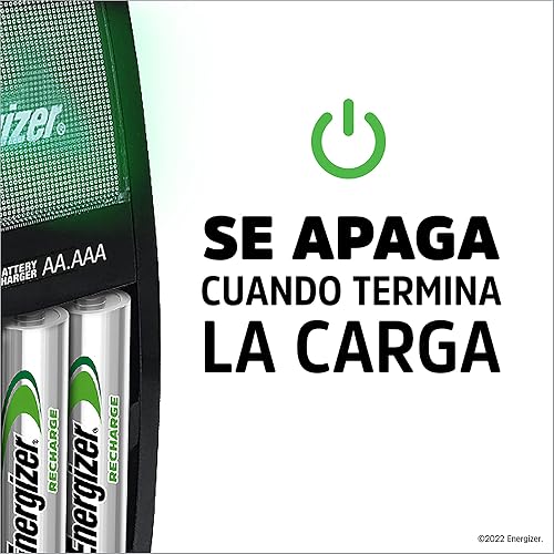 Energizer CHVCM3-US Pilas Recargables, Capacidad 4 Pilas | Compatible con pilas recargables NiMH, apagado automático para una carga segura.