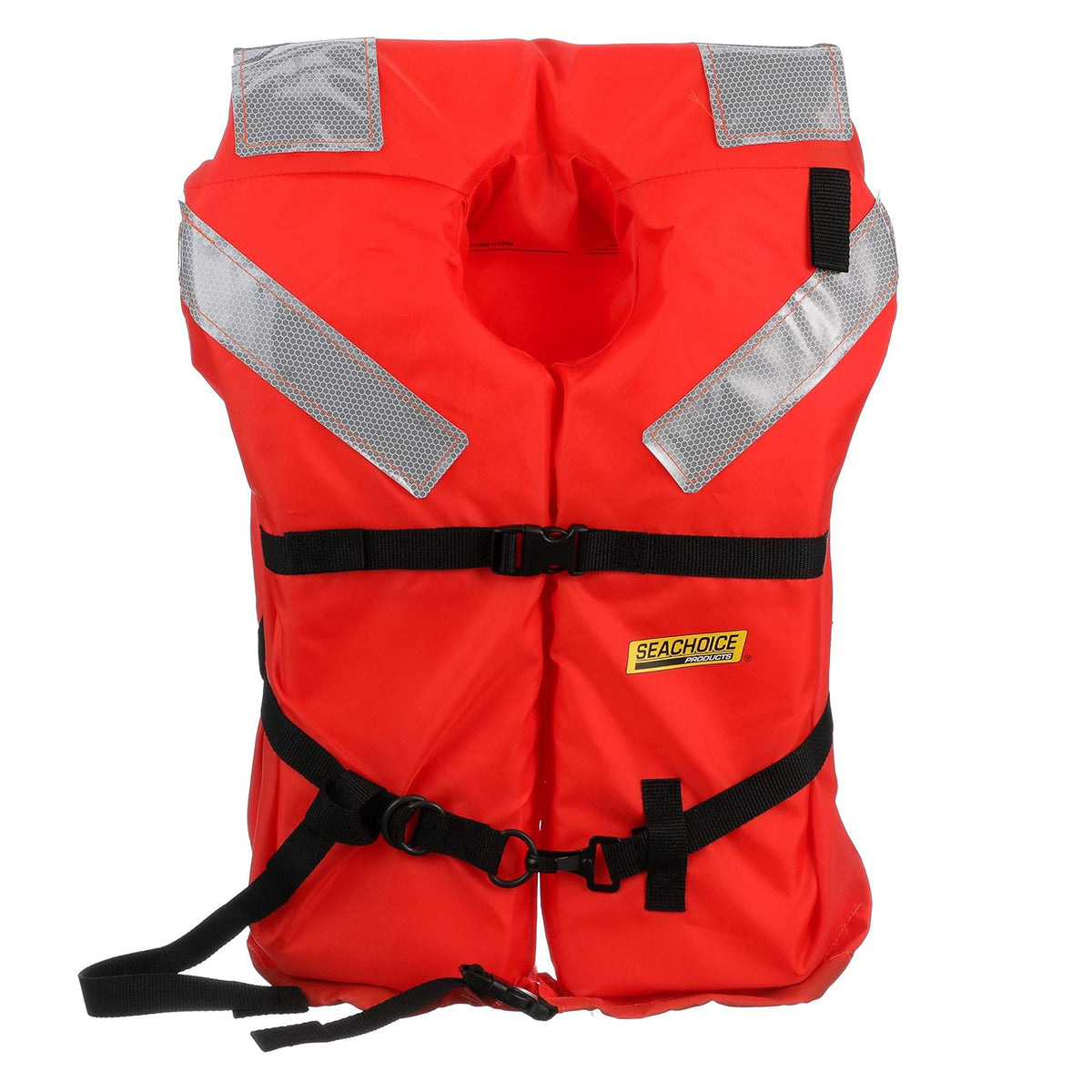 Seachoice Type I Commercial Offshore Vest & Jacket, Fluorescent Orange, Reflective Panels, Various Sizes