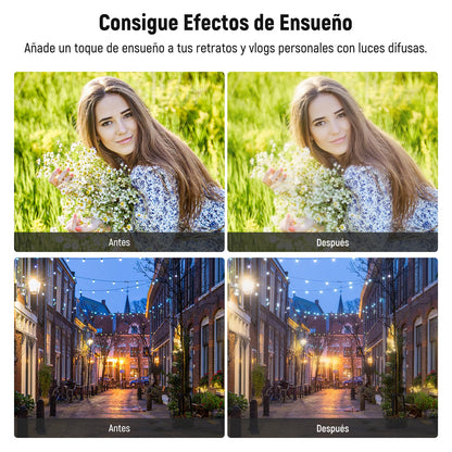 NEEWER 67mm Clip On Negro Difusión 1/4 Filtro para Filtro de Efecto Cinematográfico de Niebla,para Teléfono, Fotografía Lente Accesorios Kit para Android Smartphone Cámara, FL-B20