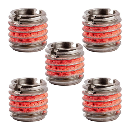 E-Z Lok Inserto roscado externamente, acero inoxidable 303, roscas internas de 3/8"-16, roscas externas de 9/16"-12, 0.5" de longitud, fabricado en Estados Unidos (paquete de 5) | Construcción de acero inoxidable, diseñado para aplicaciones de reparación 