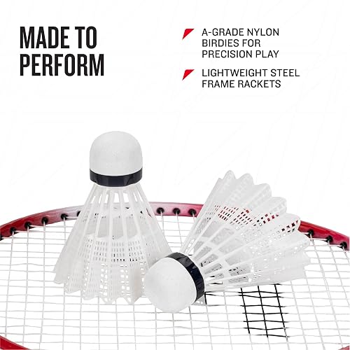 Franklin Sports Juego de bádminton de Repuesto para 2 Jugadores, 2 Raquetas de bádminton y 2 Volantes para Adultos y niños