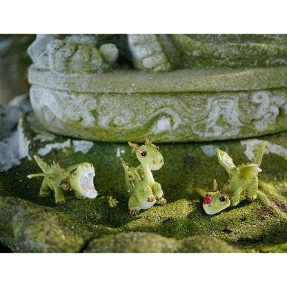 Top Collection 4414 Miniature Fairy Garden & Terrarium Mini Dragon Playing with Ladybug Statue, Small