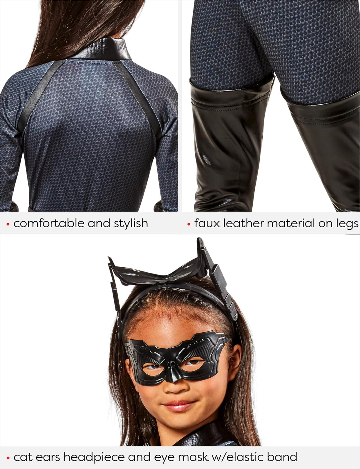 Batman Dark Knight Rises Disfraz de Catwoman de lujo para niños, grande