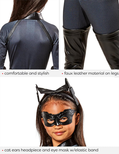 Batman Dark Knight Rises Disfraz de Catwoman de lujo para niños, grande