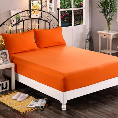 Sábana Bajera Ajustable Elegant Comfort de Microfibra - Naranja - Queen