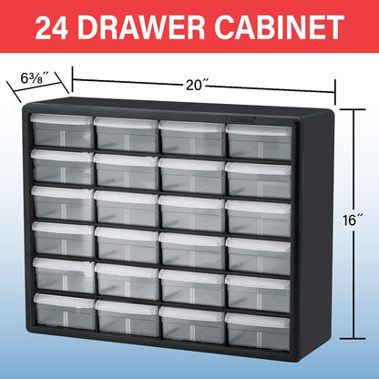 Akro-Mils 10124 24 Gavetas Para Almacenamiento, Negro