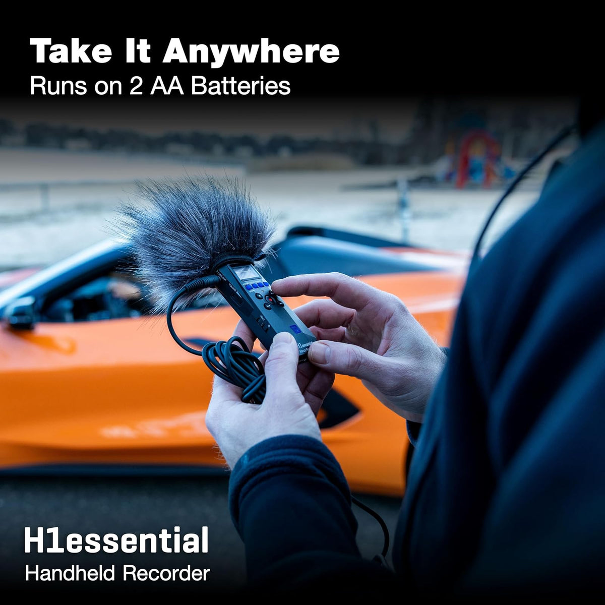Zoom H1essential - Grabadora estéreo práctica con flotador de 32 bits, accesibilidad, micrófonos X/Y, grabación a tarjeta SD, micrófono USB, portátil, para músicos, podcasters, cineastas y creadores