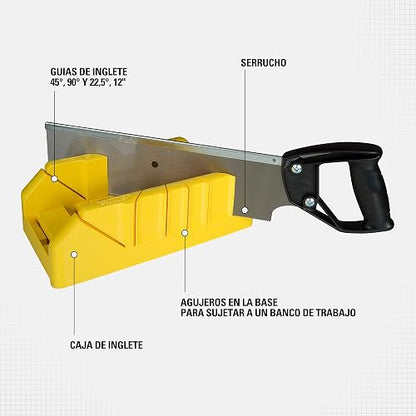 STANLEY Caja de Inglete con Serrucho para Madera 12" (304mm), 19-800