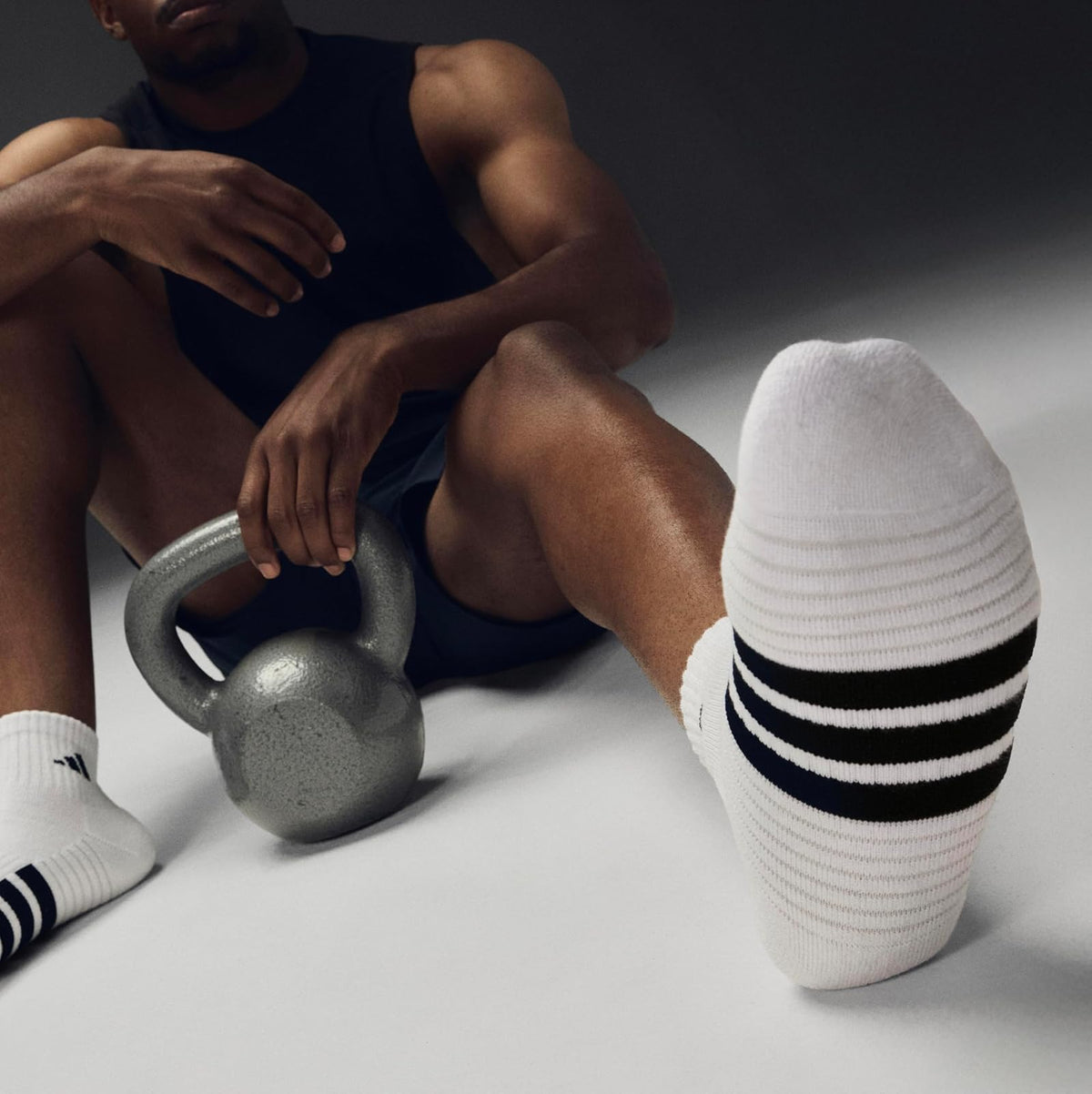 Adidas Calcetines acolchados de un cuarto, para hombre, paquete de 3 pares