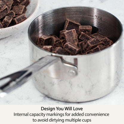 All-Clad 59917 Stainless Steel Measuring Cups Cookware Set, 5-Piece, Silver