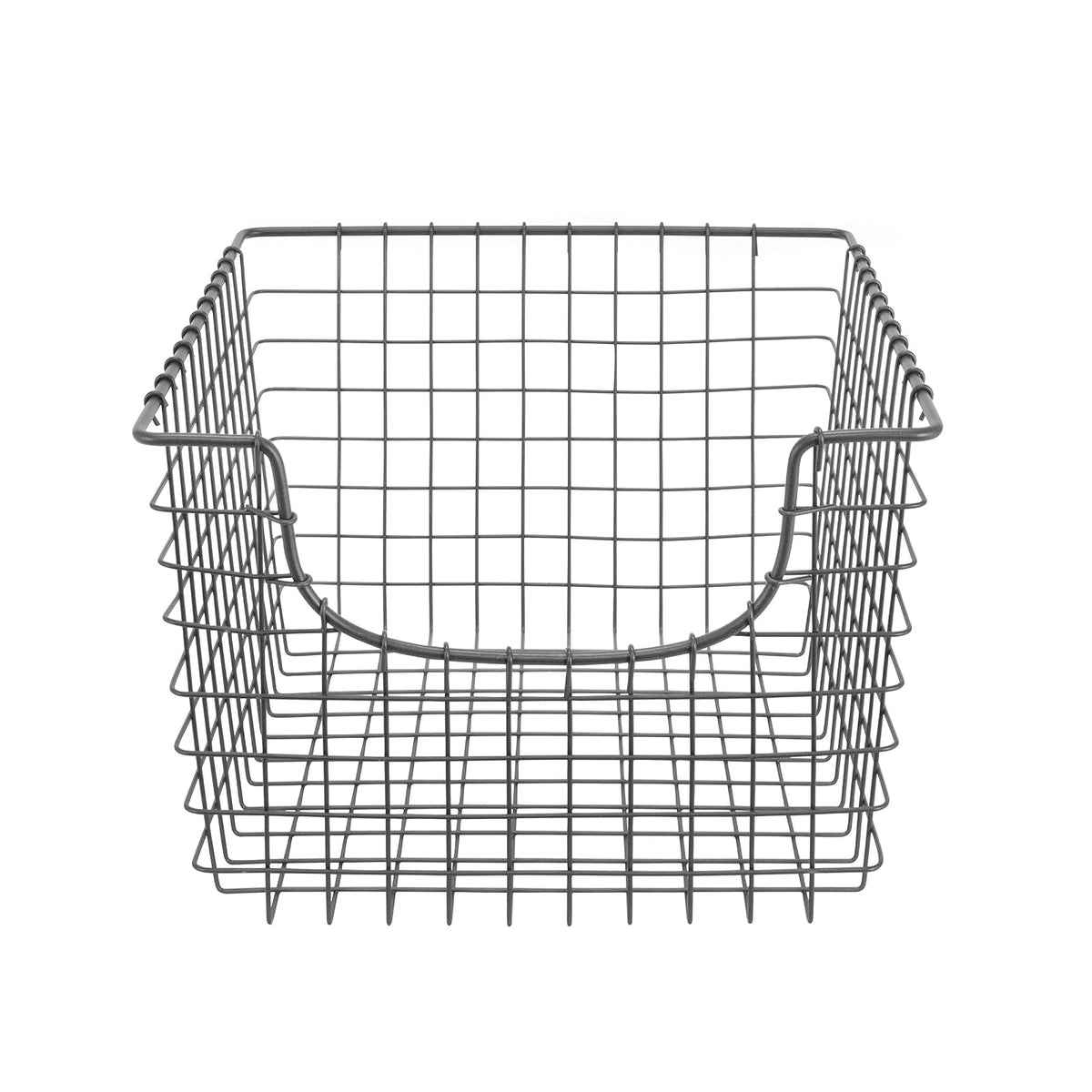 Spectrum Diversified Scoop Wire Storage Basket, Medium, Industrial Gray, 6-Pack
