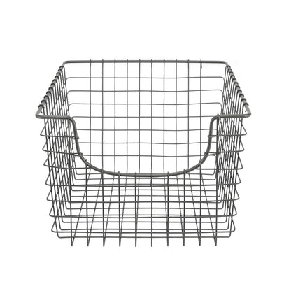 Spectrum Diversified Scoop Wire Storage Basket, Medium, Industrial Gray, 6-Pack