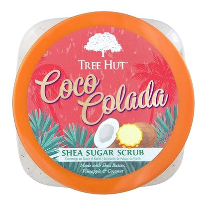 TREE HUT, Coco Colada Shea Sugar Scrub, Exfoliante Corporal de Azúcar Natural con Manteca de Karité y Esencia de Coco y Piña, Exfolia e Hidrata la Piel, 510 gramos