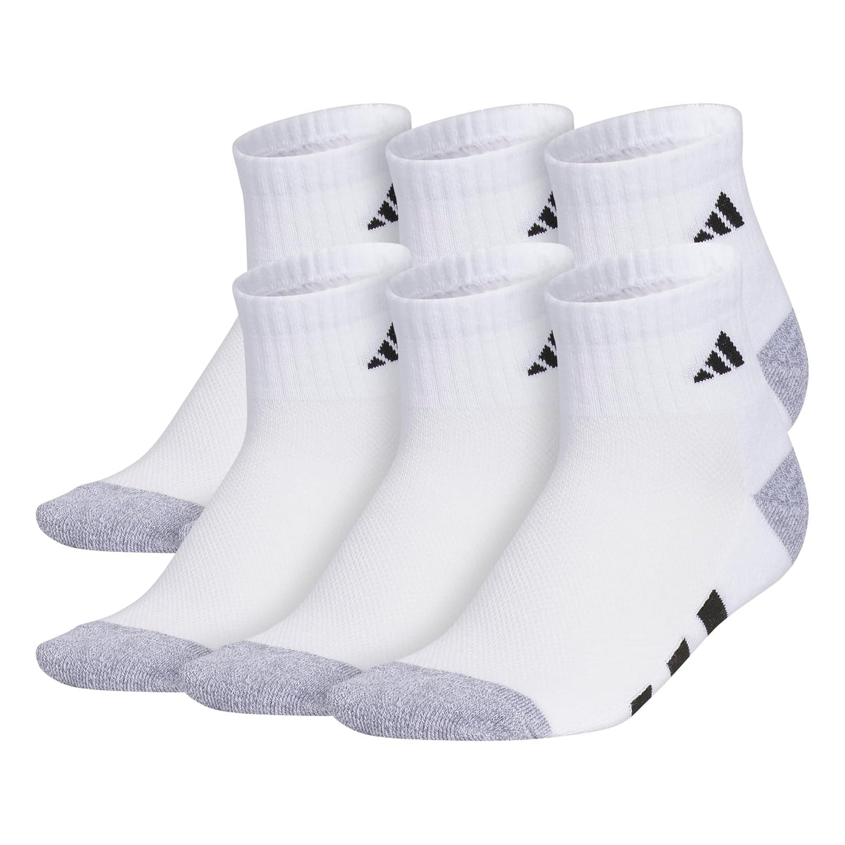 adidas calcetines deportivos de cuarto para niño, paquete de 6 - G - Blanco - Gris - Negro