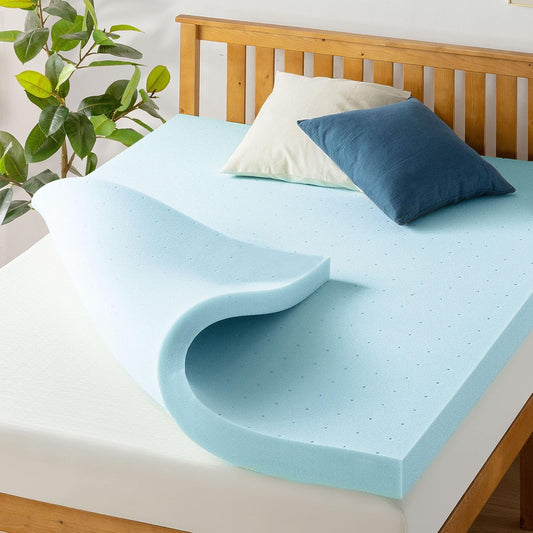 Best Price - Colchón de Espuma viscoelástica ventilada de 4 Pulgadas, infusión de Gel refrigerante, Certificado CertiPUR-US, Esencial para recámara, Individual XL