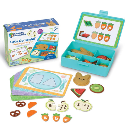 Learning Resources Let's Go Bento! Learning Activity Set, 78 Piezas, Mayores de 3 años, Actividades de Aprendizaje Preescolar, Juguetes Infantiles,Comida De Juguete,Juegos de Cocina de Juguete