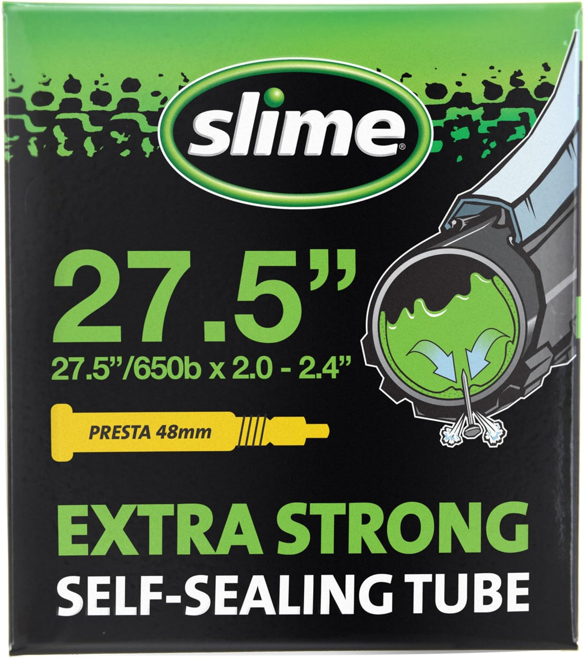 Slime Bike Inner Tube with Slime Puncture Sealant, Self Sealing, Prevent and Repair