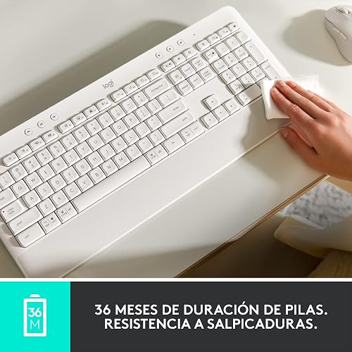Logitech Signature K650 Teclado Confort, Estándar, Ergonómico, con Navegación Web, Captura de Pantalla y más Atajos, USB Bluetooth BLE o Logi Bolt, para PC/Windows/Mac - Grafito