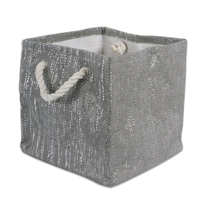 DII CAMZ36840 - Cesta de Almacenamiento metálica Decorativa Plegable y Conveniente para soluciones organizativas del hogar (Cuadrada, 11 x 11 x 11), Gris