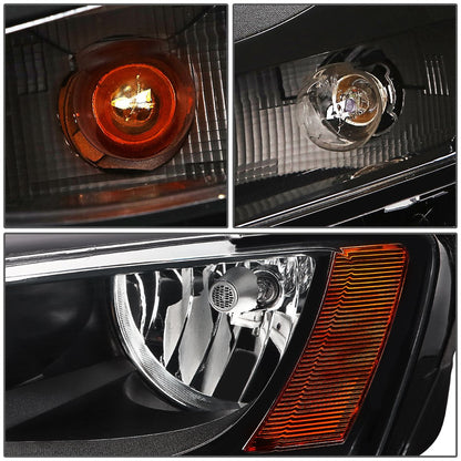 DNA Motoring HL-OH-VWJETTA11-BK-AM Faros Delanteros Esquina Ámbar Carcasa Negra para VW Jetta Sedán 4P 11-18