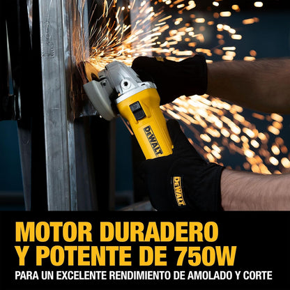 DEWALT Esmeriladora Angular Ultracompacta de 4-1/2" (115 mm), 750 W (DWE750)