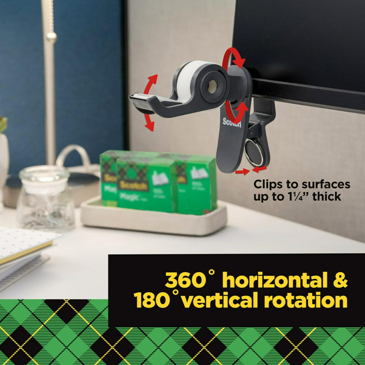 Scotch Dispensador de cinta de computadora, ideal para envolver regalos, 1 dispensador (C19-CLIP-CCW)