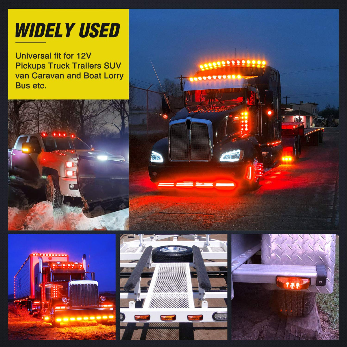 Nilight 10PCS 3 Led Trailer Light 3.9 Inch Front Rear Side Marker Clearance Indicator Lamps Waterproof Sealed Surface Mounted for 12V RV Truck Trailer Camper