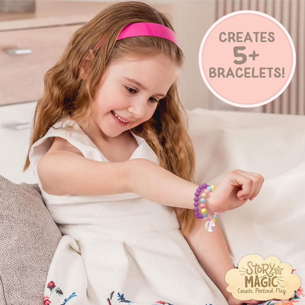 Story Magic Set Unicornio - 100+ Cuentas Madera - con Cordones Elásticos