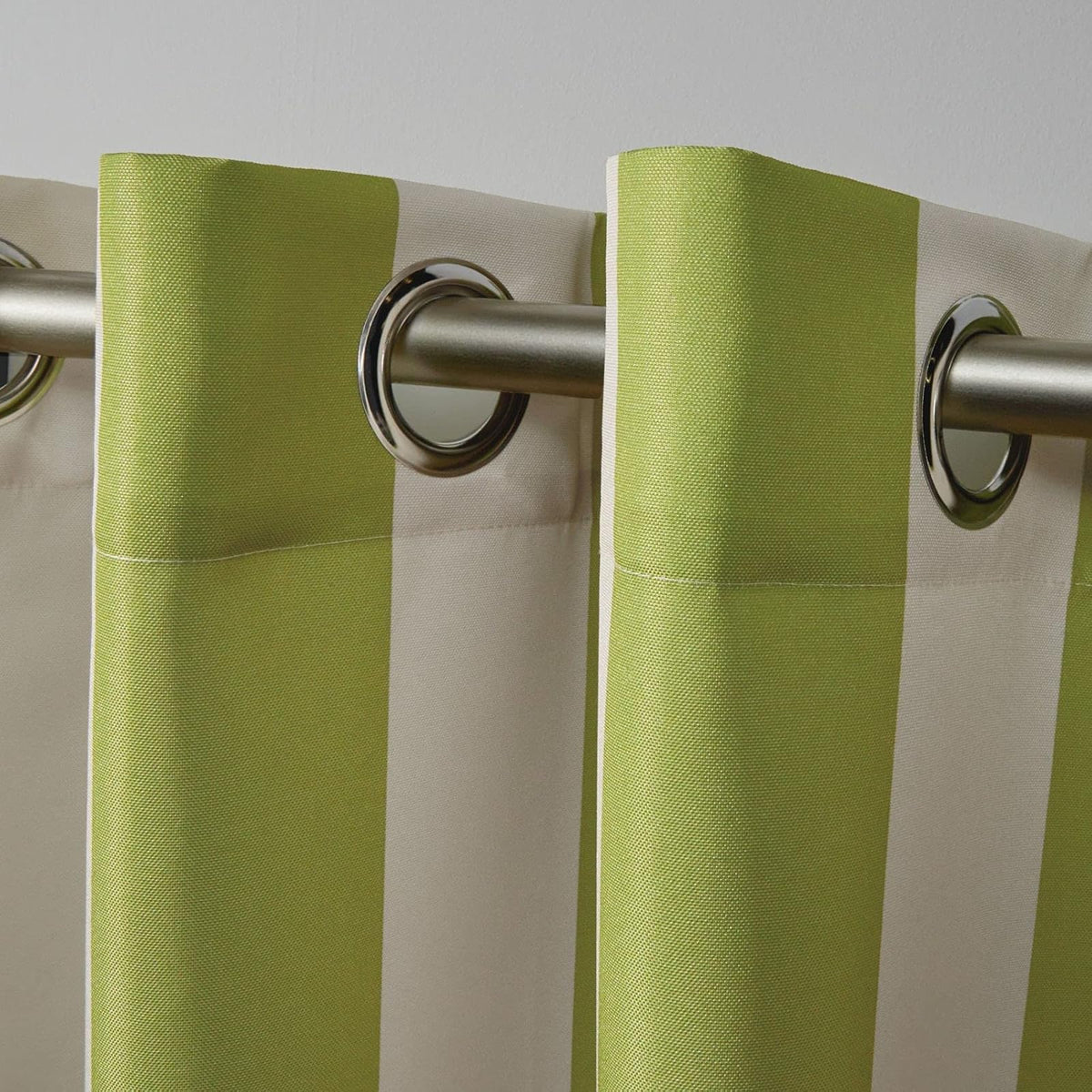 Exclusive Home - Par de Cortinas con toldo a Rayas, Kiwi/Sand, 1.37 m x 2.13 m, 1, 1