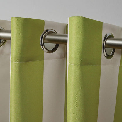 Exclusive Home - Par de Cortinas con toldo a Rayas, Kiwi/Sand, 1.37 m x 2.13 m, 1, 1