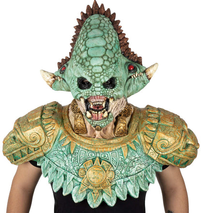 Ghoulish Productions Máscara de látex Quetzalcóatl, Cosplay Quetzalcoatl Serpiente Emplumada Unitalla, Dios Mexica Ideal para usar en Fiesta de Halloween, Festivales, Casas del Terror