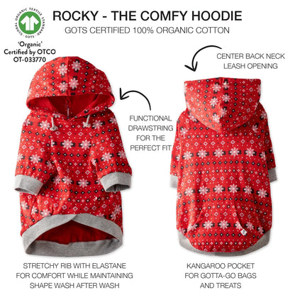 pet passion - Chamarra con Capucha para Perros 100% algodón orgánico para Perros pequeños, medianos y Grandes, Fair Isle, XL