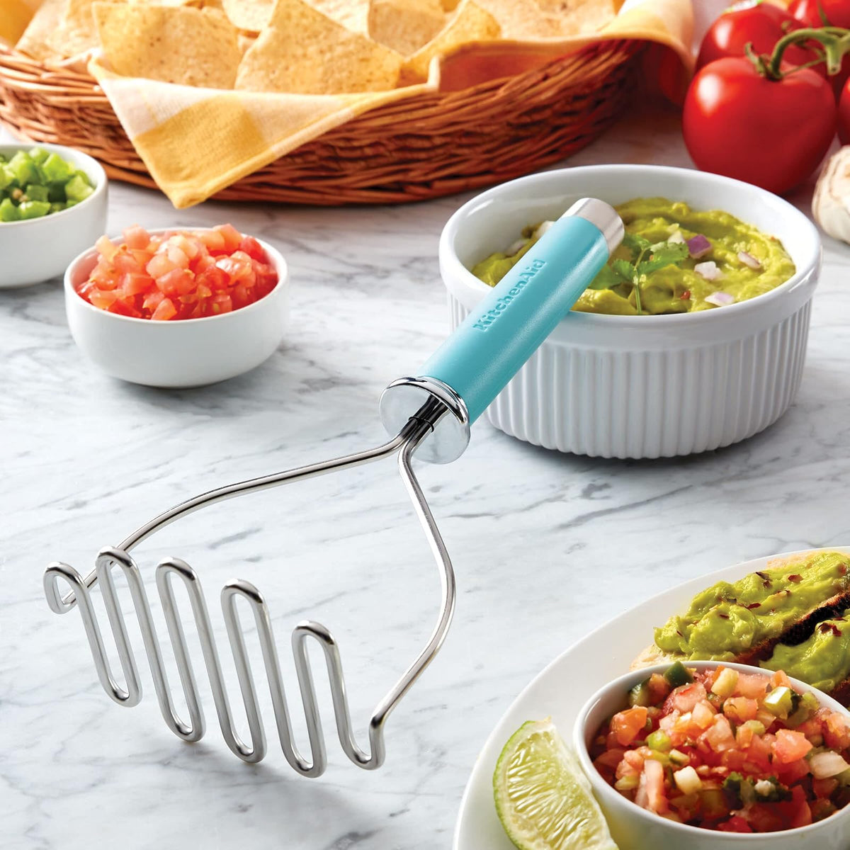 KitchenAid KE008OHAQA - Mashadora de alambre clásica, talla única, color azul
