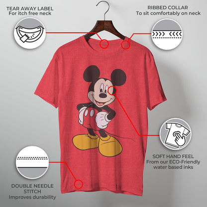 Disney Playera clásica de Manga Corta con gráfico de Mickey Mouse Camiseta para Hombre