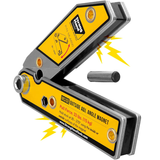 Strong Hand Tools MLA600 Cuadrado de Soldadura Magnética | 15,24 cm, Ángulo Ajustable 30°-270°, Fuerza Magnética 33 lb