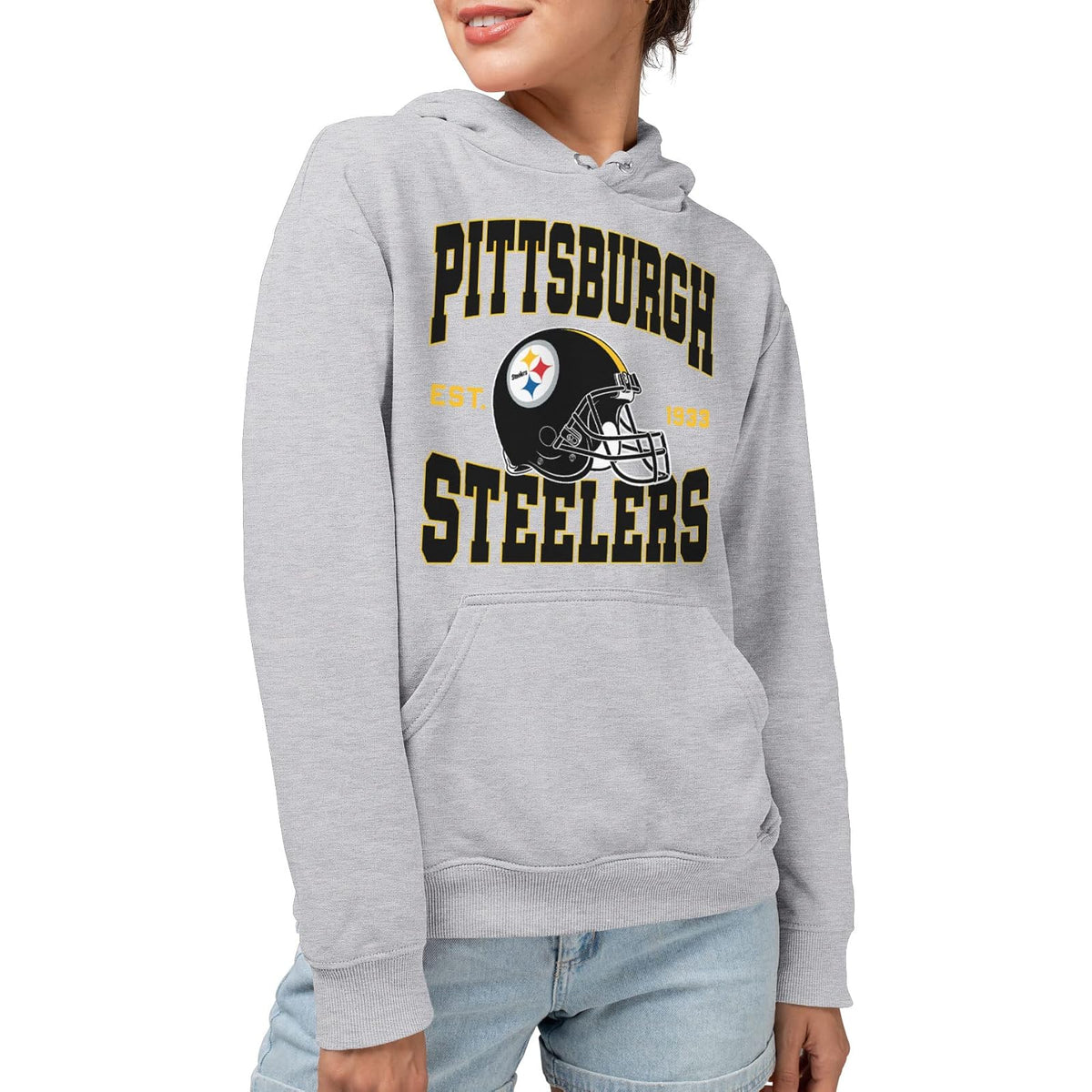 Junk Food Pittsburgh Steelers Team Helmet - Sudadera con Capucha para Adultos Sudadera con Capucha Unisex Adulto