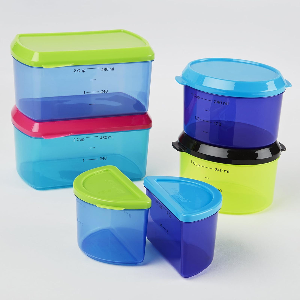 Fit & Fresh Kids' Reusable Lunch Container Kit with Ice Packs, 14-Piece Set, BPA-Free