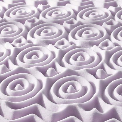 Mellow Espuma viscoelástica de 5 Zonas, 2 Pulgadas, infusión de Lavanda Relajante, Esencial para recámara, cubrecolchón Completo