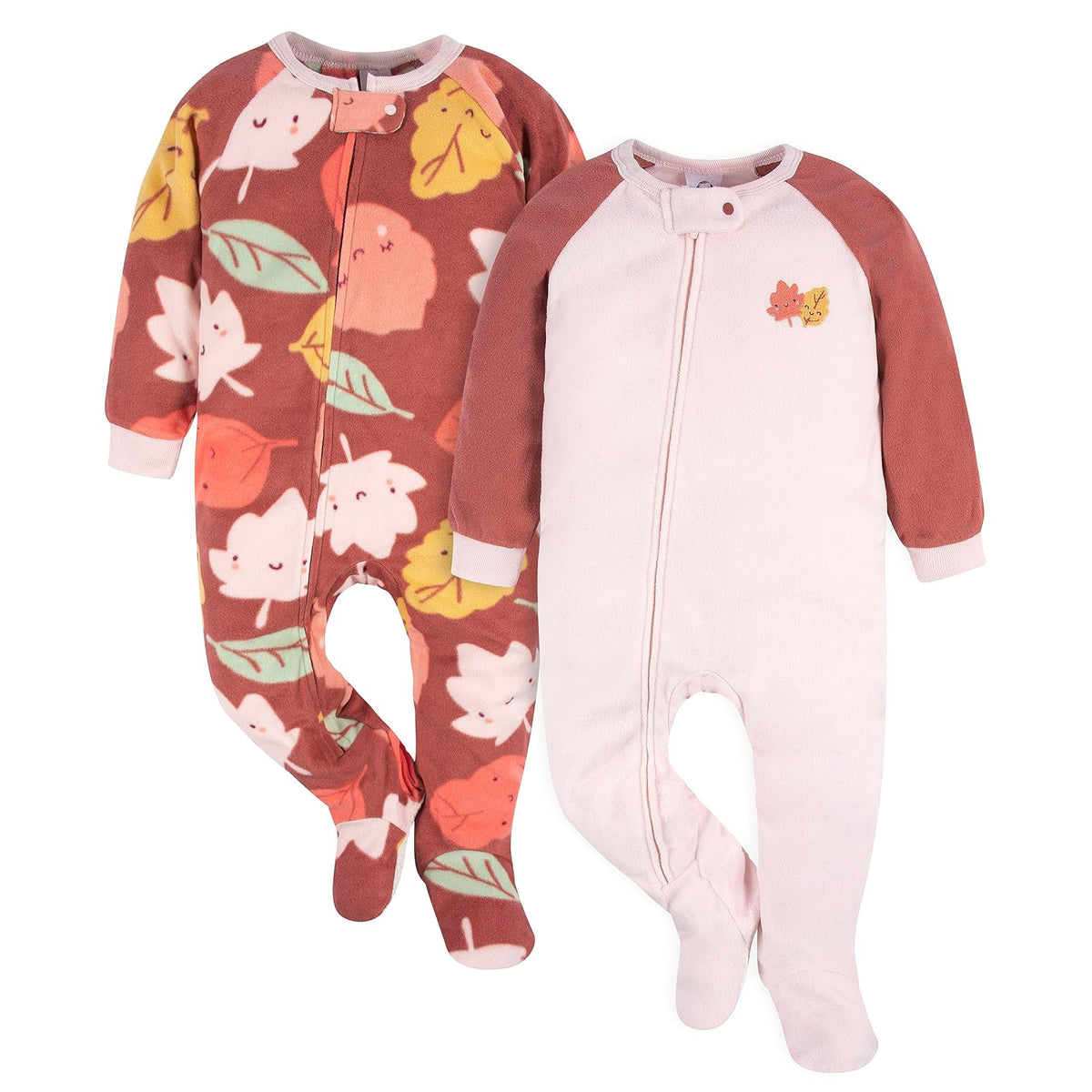 Gerber Pijama Festivo con pies de Forro Polar Resistente al Fuego para niños pequeños, Paquete de 2 Mamelucos para bebés y niños pequeños para Unisex bebé