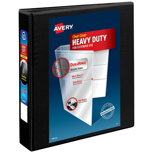 Avery Heavy Duty View - Carpeta de 3 anillos, anillos inclinados de 1.5 | Para uso pesado, en el hogar y en la oficina, columna vertebral DuraHinge, lados resistentes a las roturas DuraEdge