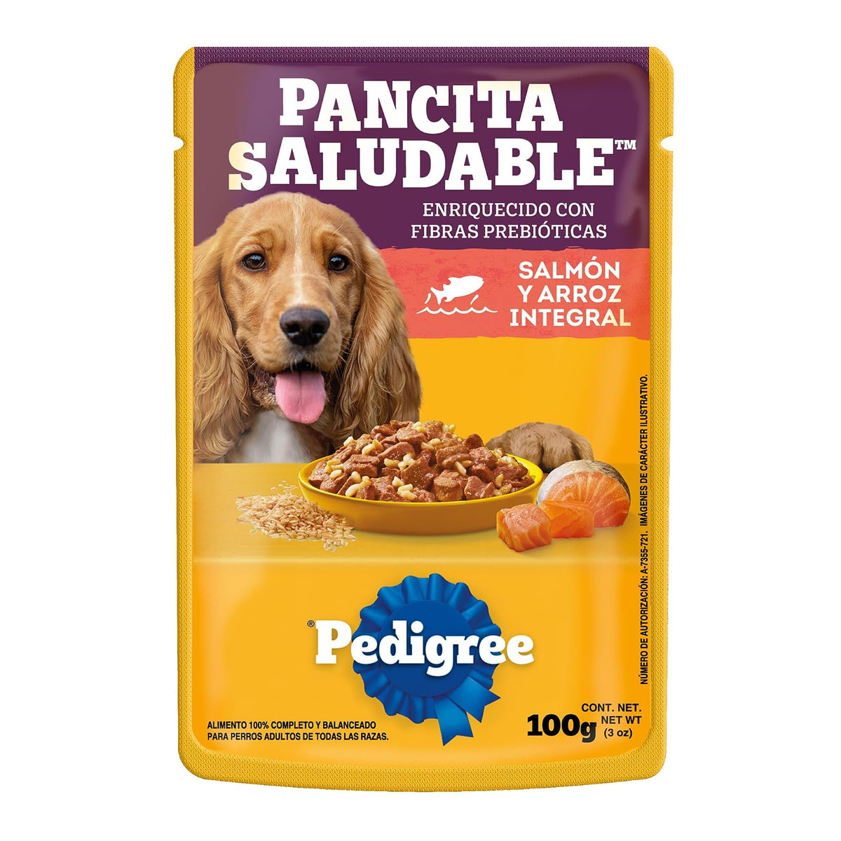 Pedigree Pancita Saludable Sobres para Perros Adultos Sabor Salmón y Arroz 24 Sobres 100g c/u