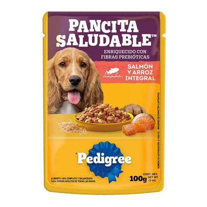 Pedigree Pancita Saludable Sobres para Perros Adultos Sabor Salmón y Arroz 24 Sobres 100g c/u
