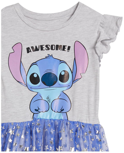 Disney Vestido de Tul con Mangas con Volantes y Puntadas - Tallas para niñas 4-16 Atuendo de Jugador para Niñas