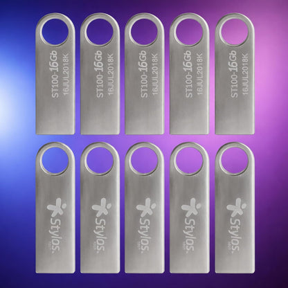 Stylos Paquete 10 Memorias USB 16GB 2.0 Metálica Tech