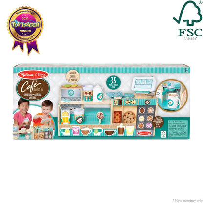 Melissa & Doug Cafetería Café Barista, Juguete de Madera (35 Piezas)