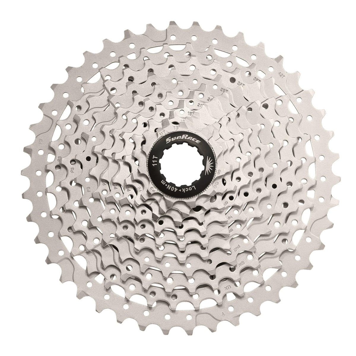 SUNRACE Cassette de Piñones MTB CSMS3 10P 11/42D Metallic Plata Cajita CSMS3.TAY0.XS0.BXB